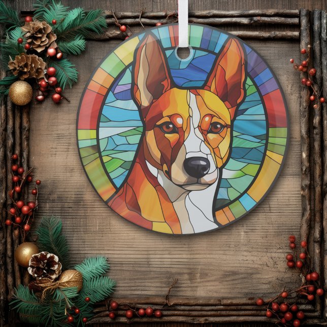 Gold Abstrakt Basenji Dog erhalten Ornament Aus Glas (Von Creator hochgeladen)