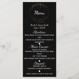 Gold Abstrakt Glam Sparkle Circle Menu Program Menükarte