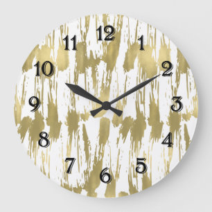 Gold Abstrakt Große Wanduhr