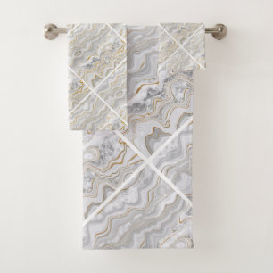 GOLD ABSTRAKT MARBLE HandtuchBADEZIMMER TOWEL SET
