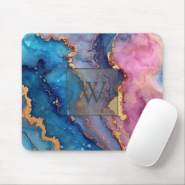 Gold Abstrakt Modern Monogram Initial Mousepad