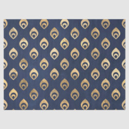Gold Abstrakte Droplets für Navy Blue Decoupage Seidenpapier