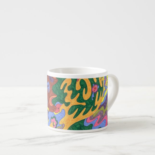 "Gold" Abstrakte Kunst Espressotasse (Vorderseite Rechts)