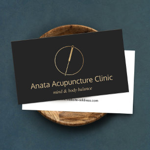 Gold Acupuncturist Logo für die Nadel Visitenkarte