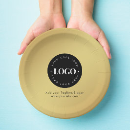 Gold Add Custom Business Company Logo & Text Party Pappteller