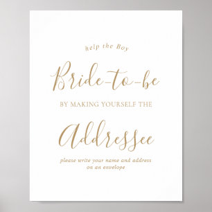 Gold Adresse auf Umschlag Baby Shower Schild
