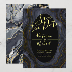 Gold Agate Save the Date Einladungen
