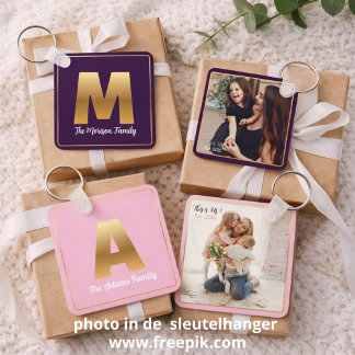 Gold Alfabet Letter Button sleutelhanger Schlüsselanhänger