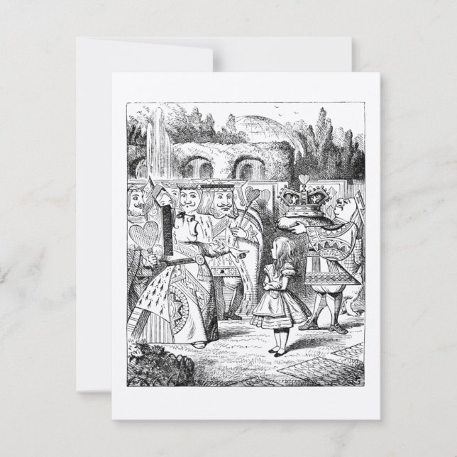 GOLD Alice im Wunderland Tee Party Geburtstag Einladung (Vorderseite)