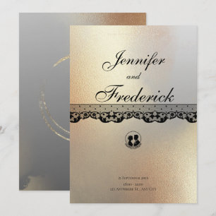 Gold Alkohol Tinte Elegante Hochzeit Einladung