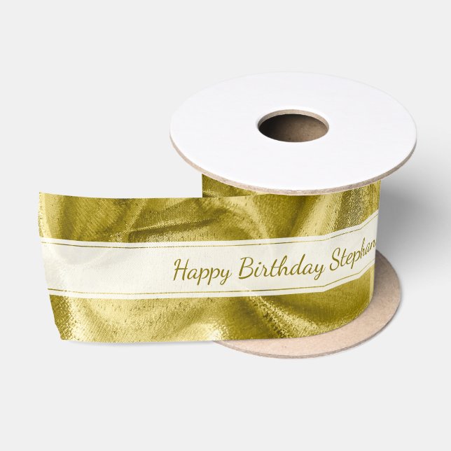 Gold "alles Gute zum Geburtstag" oder irgendeine Satinband (Spule)