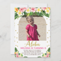 Gold Aloha Floral Foliage Arted Foto Geburtstag
