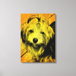 Gold Amber Grunge Yorkshire Terrier Wall Art Leinwanddruck