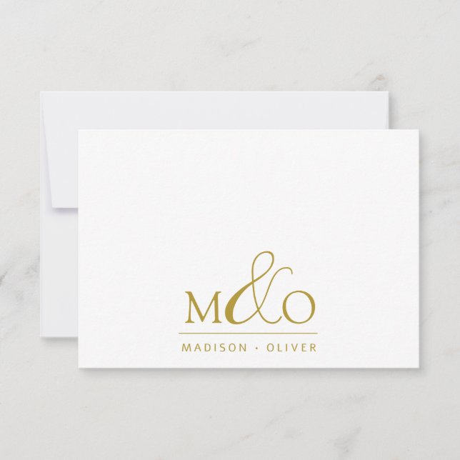 Gold Ampersand Monogramm Coupon Note Card Mitteilungskarte (Vorderseite)