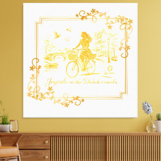 Gold Amsterdam Arched Bridges Charm Leinwanddruck