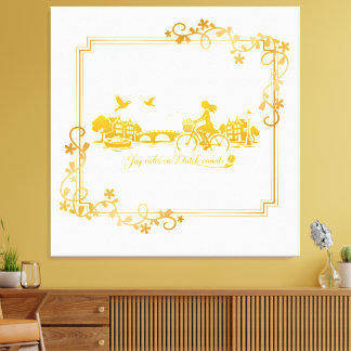 Gold Amsterdam Arched Bridges Charm Leinwanddruck