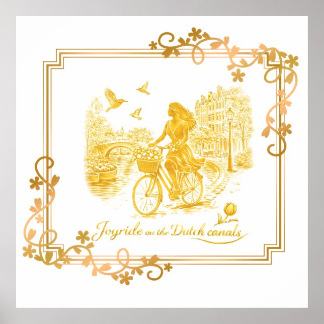 Gold Amsterdam Bogenbrücken Charme Poster (Vorne)