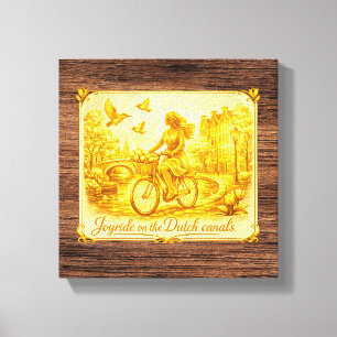 Gold Amsterdam Gebogene Brücken Charme Canvas Druc Leinwanddruck