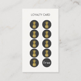 Gold Ananas Loyalty Punch Business Card Treuekarte