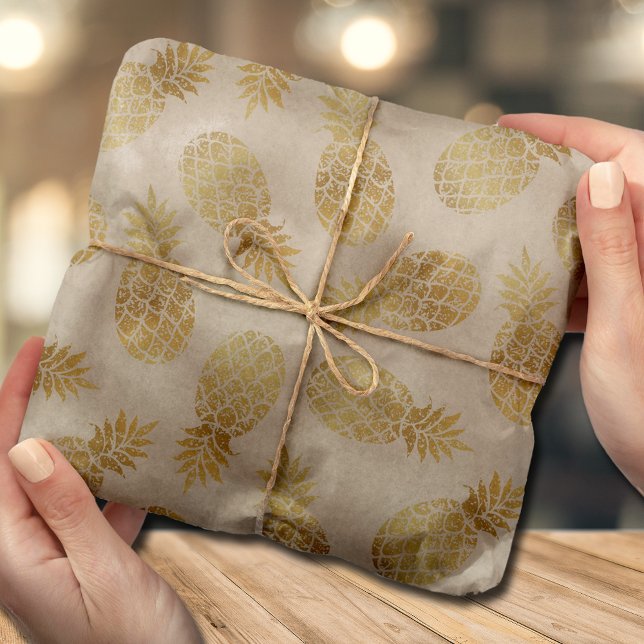 Gold Ananas, tropisch Seidenpapier (Von Creator hochgeladen)