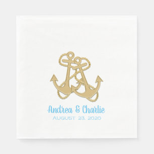 Gold Anchors Verlobung Dusche Party Napkins Serviette