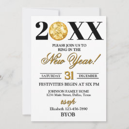 Gold and Black 2026 New Years Eve Party Invitation Einladung