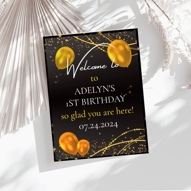 "Gold and Black Baby First Birthday Time" Poster (Von Creator hochgeladen)