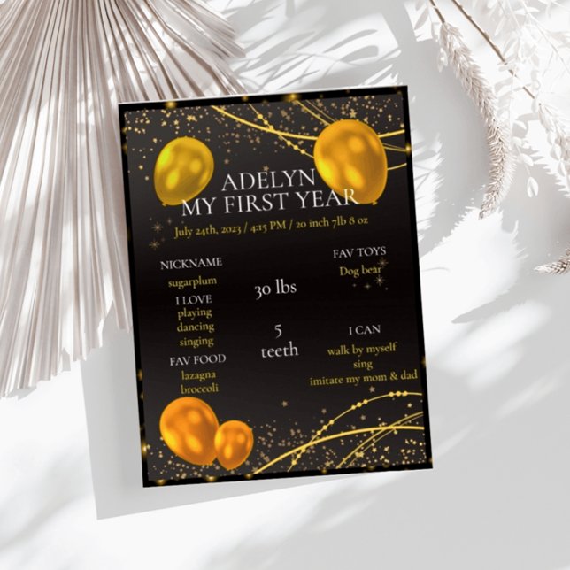 "Gold and Black Baby First Birthday year" Poster (Von Creator hochgeladen)