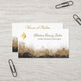 Gold and black Hairstylist Salon Visitenkarte