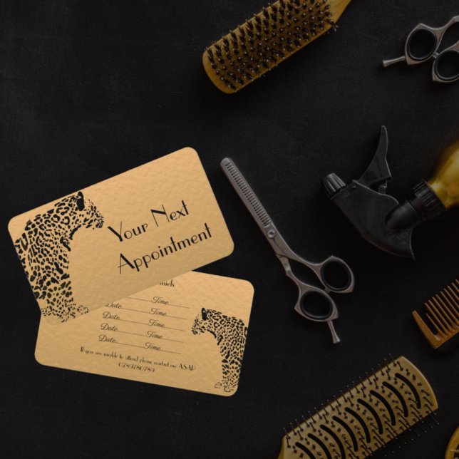 Gold and Black Jaguar Appoinment Card Visitenkarte (Von Creator hochgeladen)