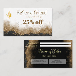 Gold and black   Salon Referral Card Terminkarte