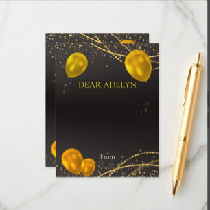 "Gold and Black Time Capsul Advice Card Begleitkarte