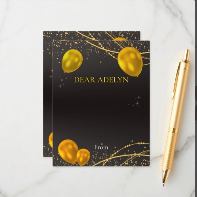 "Gold and Black Time Capsul Advice Card Begleitkarte (Von Creator hochgeladen)