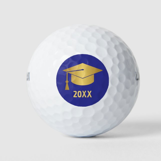 Gold and Blue Custom Graduation  Golfball (Vorderseite)