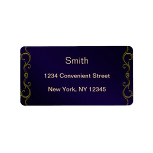 Gold And Blue Return Address Label Adressaufkleber