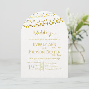 Gold and Copper Garland Modern Font Wedding Einladung