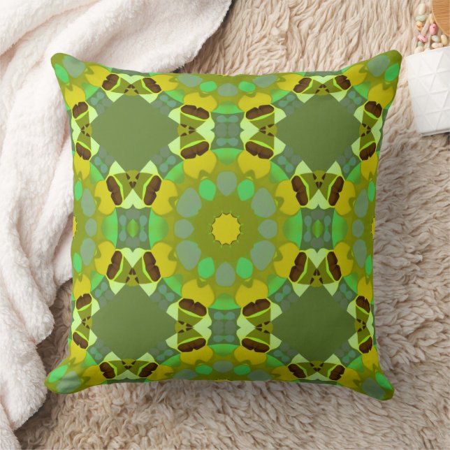 Gold and Green Throw Pillow Kissen (Decke)