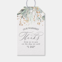 Gold and Greenerity Wedding Vielen Dank Geschenkanhänger