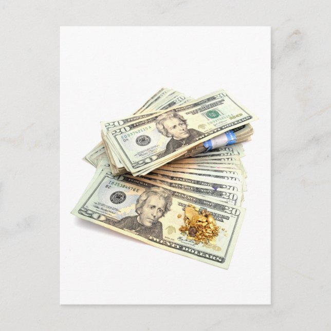 Gold And Money Postkarte (Vorderseite)
