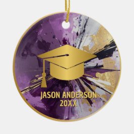 Gold and Purple Custom Graduation Ornament
