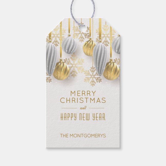 Gold and Silver Christmas Ornaments  Geschenkanhänger (Vorderseite)