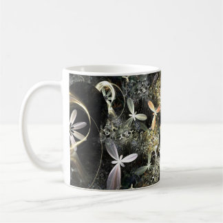 Gold and Silver Flowers Fraktal Tasse