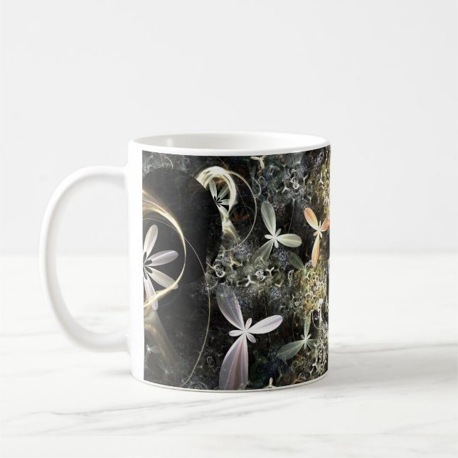Gold and Silver Flowers Fraktal Tasse (Links)