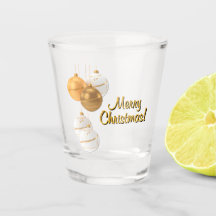 Gold and White Christmas Balls Custom Text