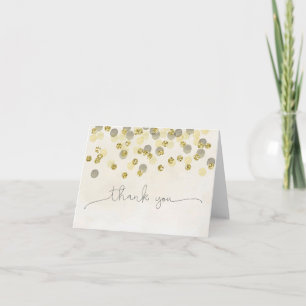Gold and Yellow Confetti Thank You Card Dankeskarte