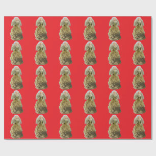 Gold Angel Red Wrapping Paper Geschenkpapier