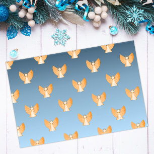Gold Angels Modern Blue Christmas Seidenpapier