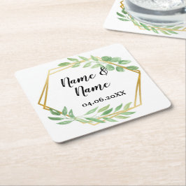 Gold Angular Frame Blätter Untersetzer Hochzeitsfe