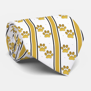 Gold Animal Paw Prints Team Sports Necktie Krawatte
