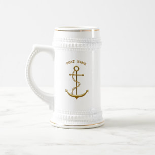 Gold Anker Custom Nautical Ber Stein Bierglas